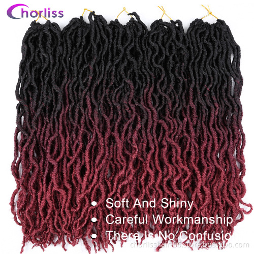 Wholesale Ombre Long Wave Gypsy Style Goddess Faux Locs Crochet Braids Synthetic Hair Extension Braiding Hair Synthetic Bulk